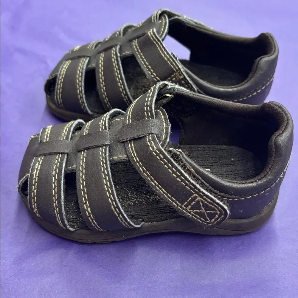 Garanimals Brown Baby Sandals with Velcro Closure Size 5